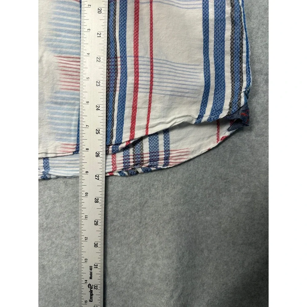 Tommy‎ Bahama Mens Short Sleeve Button Up Shirt Multi Color Stripe Plaid Size M
